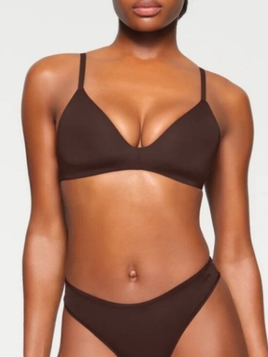 SKIMS Other - SKIMS Body Lightly Lined Bra Womens 34C Espresso Brown T Shirt Demi NEW